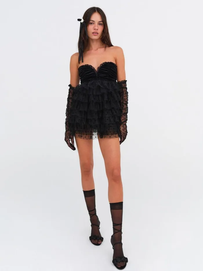 Women Dresses For Love and Lemons Jourdan Off The Shoulder Mini Dress Black