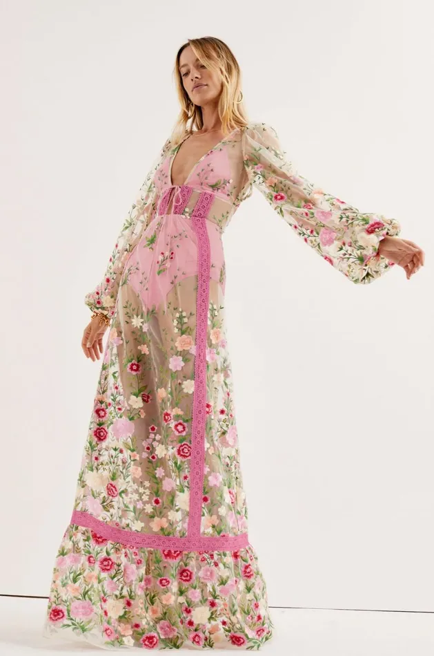 Women Dresses For Love and Lemons Luna Maxi Dress Pink Women Dresses For Love and Lemons Luna Maxi Dress Pink