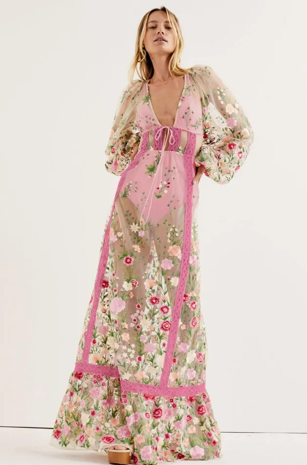 Women Dresses For Love and Lemons Luna Maxi Dress Pink Women Dresses For Love and Lemons Luna Maxi Dress Pink