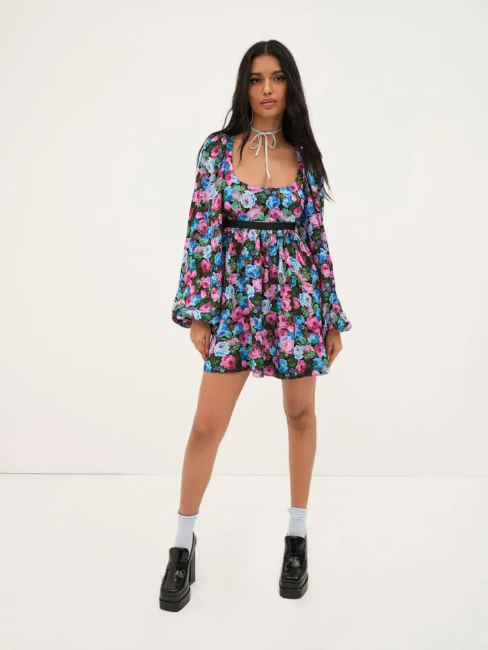 Women Dresses For Love and Lemons Maggie Mini Dress Blue