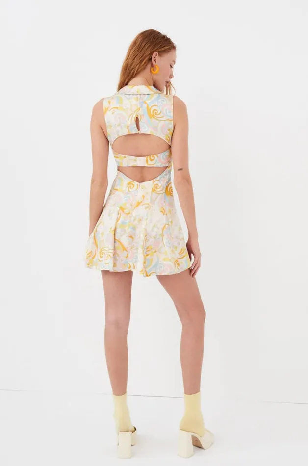 Women Dresses For Love and Lemons Marcia Mini Dress Yellow Women Dresses For Love and Lemons Marcia Mini Dress Yellow
