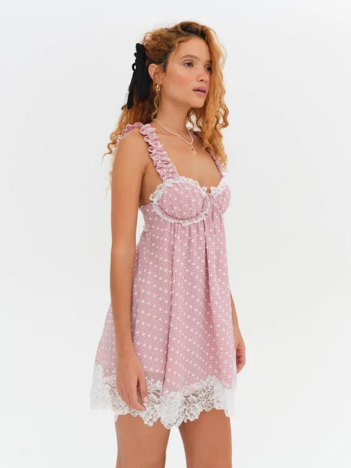 Women Dresses For Love and Lemons Melanie Mini Dress Pink Women Dresses For Love and Lemons Melanie Mini Dress Pink