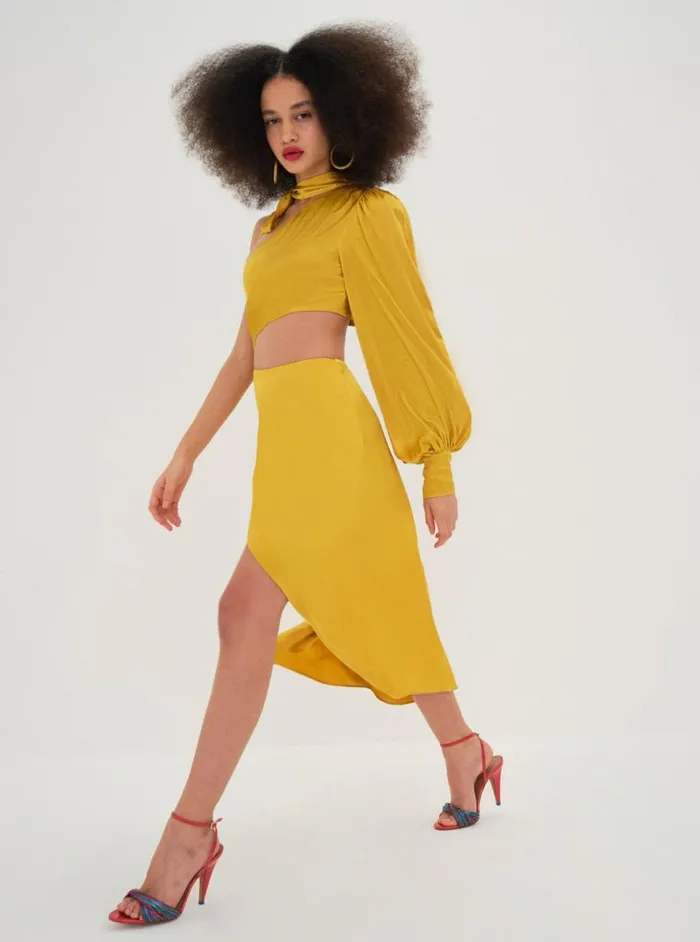 Women Dresses For Love and Lemons Mila Midi Dress Yellow