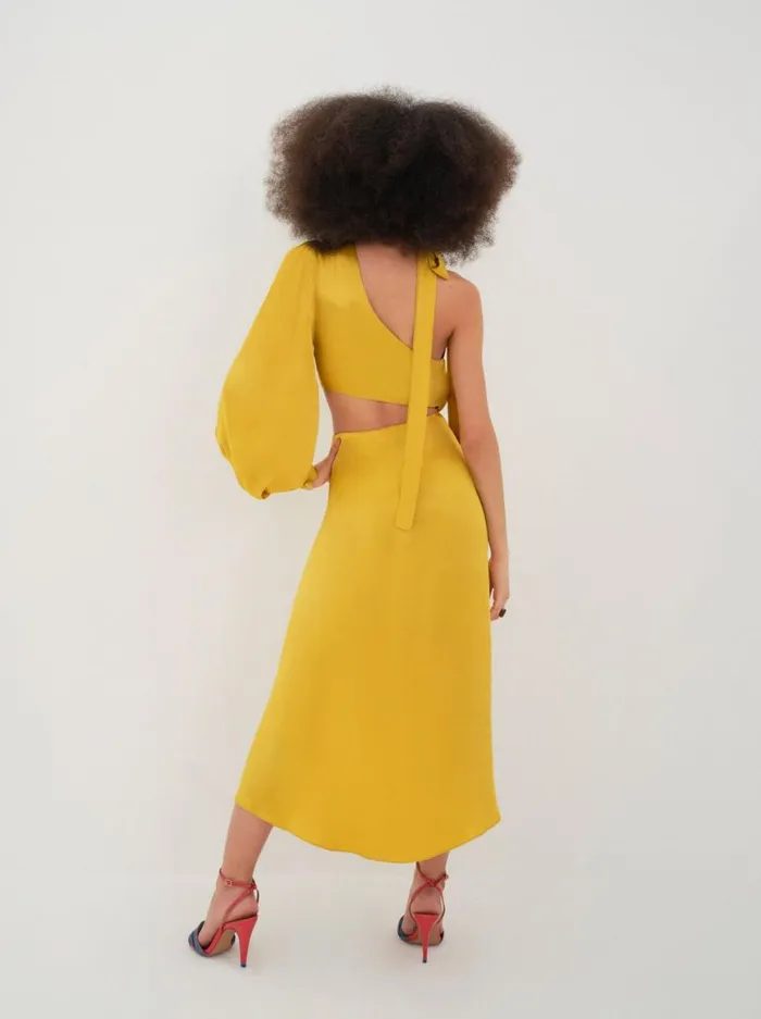 Women Dresses For Love and Lemons Mila Midi Dress Yellow