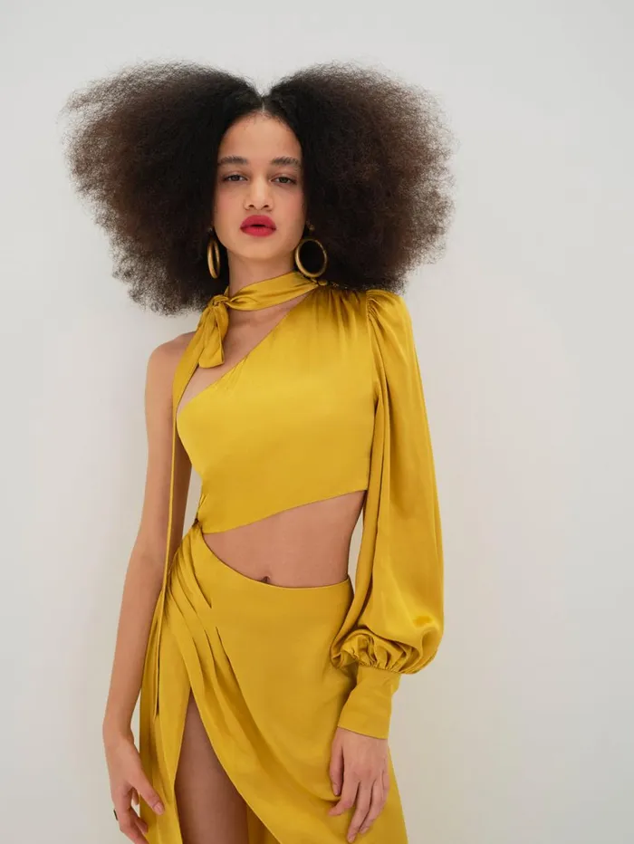 Women Dresses For Love and Lemons Mila Midi Dress Yellow