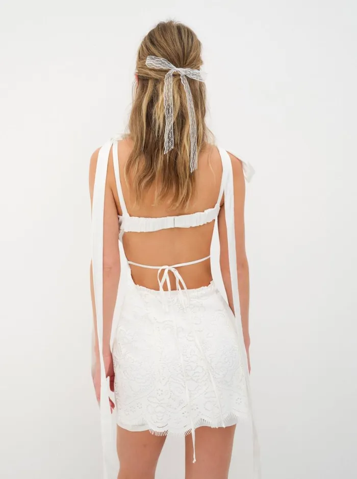 Women Dresses For Love and Lemons Zahra Mini Dress White Women Dresses For Love and Lemons Zahra Mini Dress White