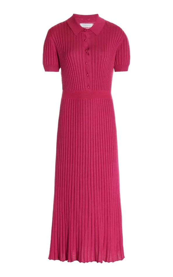 Women Dresses Gabriela Hearst Amor Knit Dress In Fuchsia Cashmere Silk