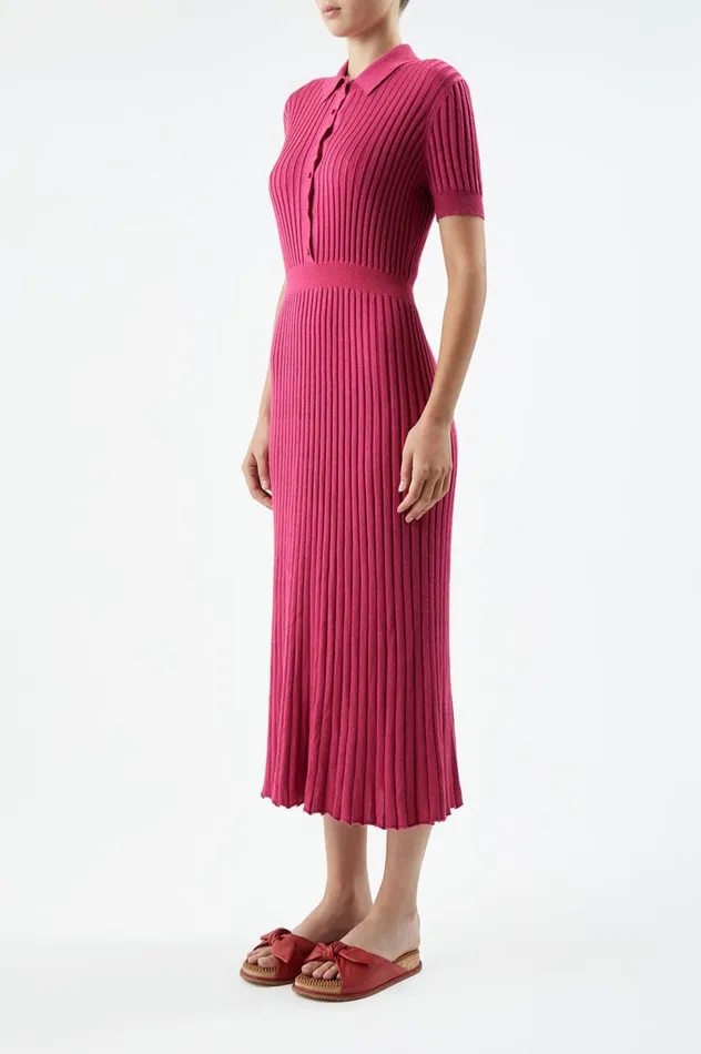 Women Dresses Gabriela Hearst Amor Knit Dress In Fuchsia Cashmere Silk