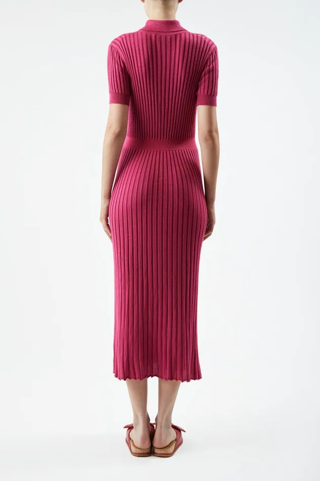 Women Dresses Gabriela Hearst Amor Knit Dress In Fuchsia Cashmere Silk