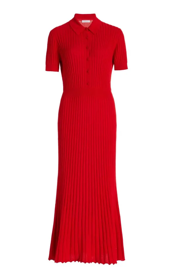 Women Dresses Gabriela Hearst Amor Knit Dress In Red Topaz Cashmere Silk