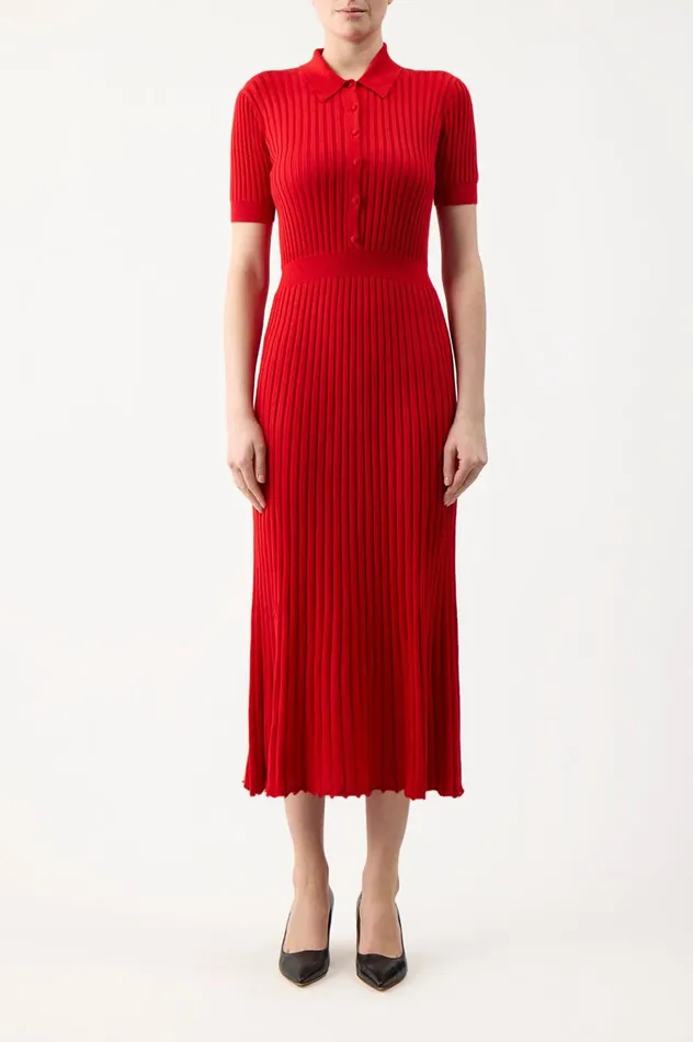 Women Dresses Gabriela Hearst Amor Knit Dress In Red Topaz Cashmere Silk