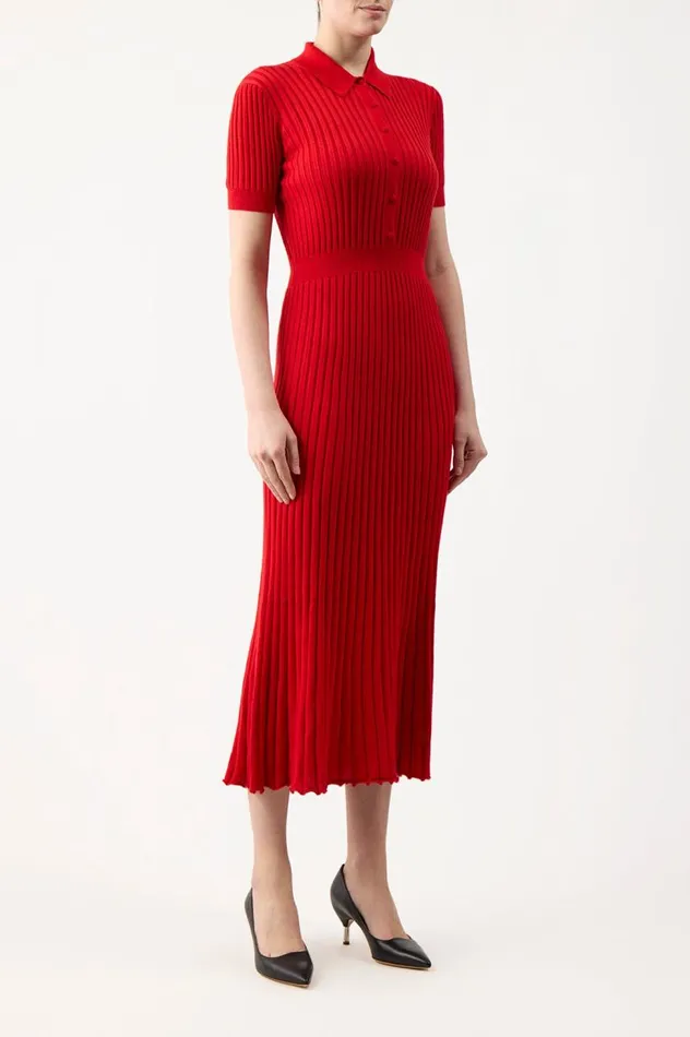 Women Dresses Gabriela Hearst Amor Knit Dress In Red Topaz Cashmere Silk