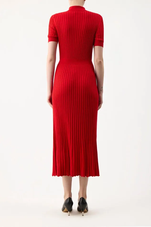 Women Dresses Gabriela Hearst Amor Knit Dress In Red Topaz Cashmere Silk