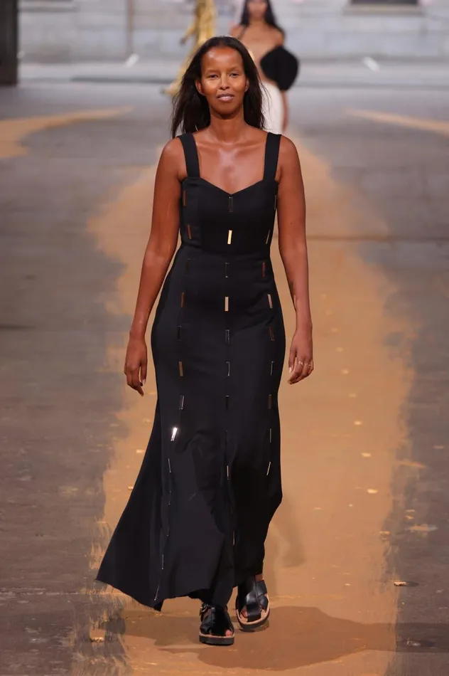 Women Dresses Gabriela Hearst Gail Dress In Black Sportswear Wool With Gold Bars