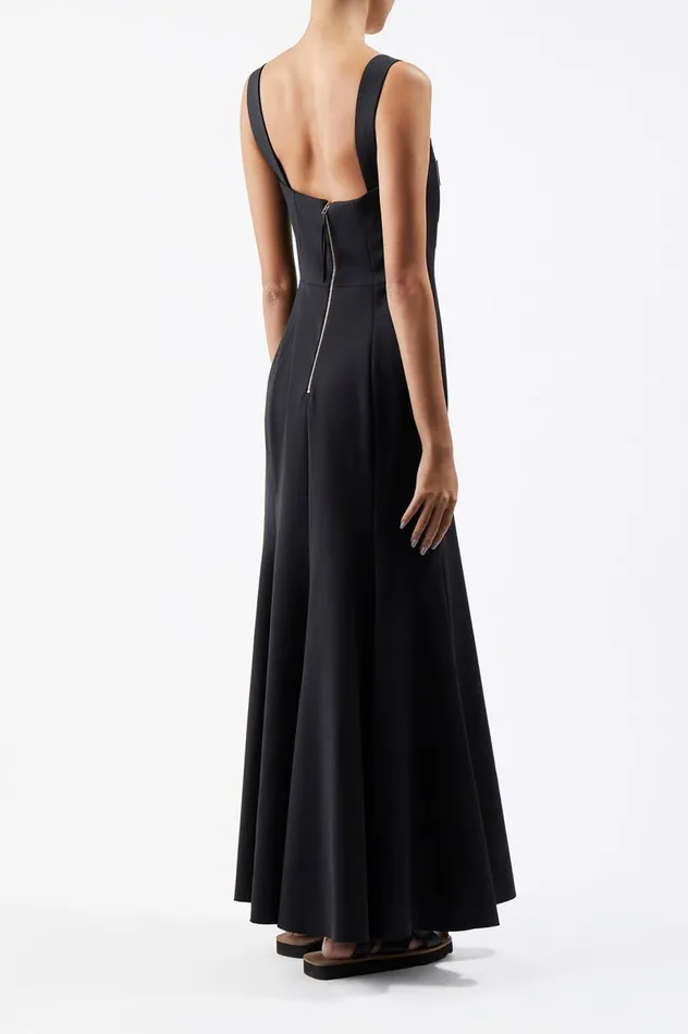 Women Dresses Gabriela Hearst Gail Dress In Black Sportswear Wool With Gold Bars