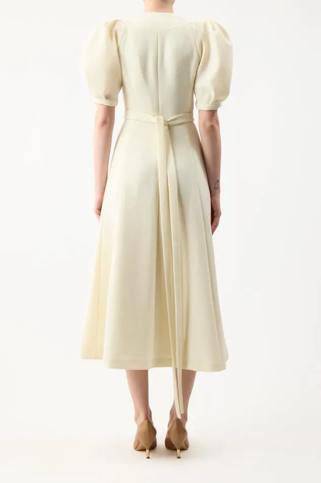 Women Dresses Gabriela Hearst Luz Dress In Ivory Virgin Wool Crepe