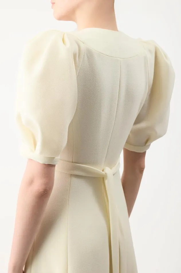 Women Dresses Gabriela Hearst Luz Dress In Ivory Virgin Wool Crepe