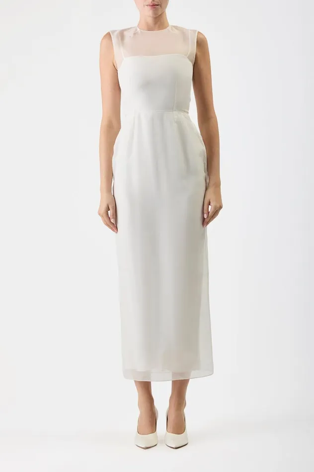 Women Dresses Gabriela Hearst Maslow Sheer Dress With Slip In Ivory Silk Organza
