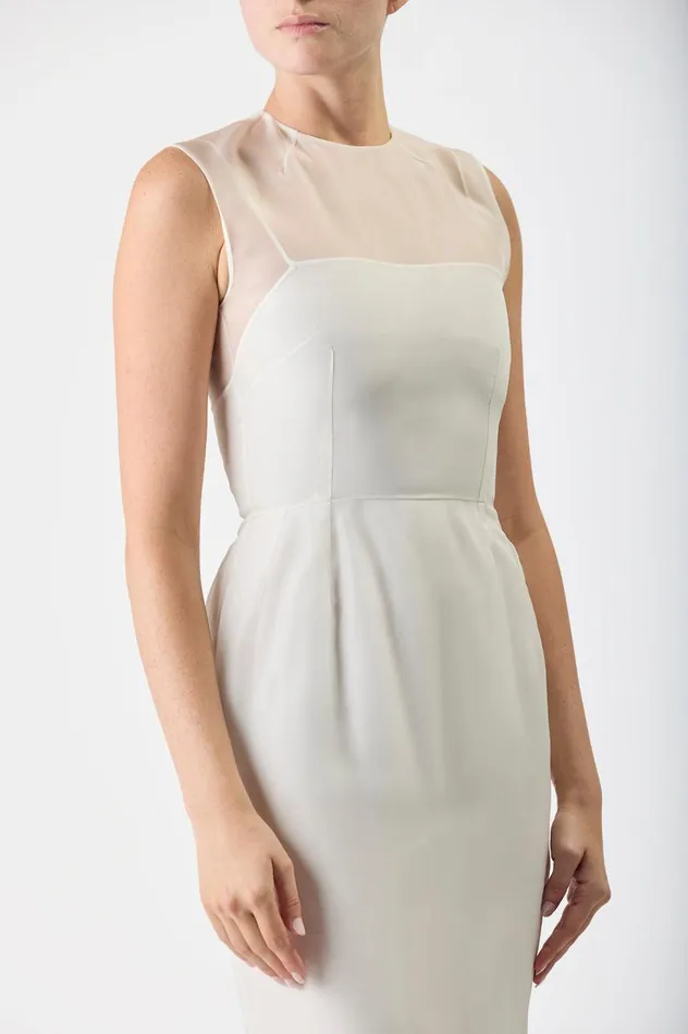 Women Dresses Gabriela Hearst Maslow Sheer Dress With Slip In Ivory Silk Organza