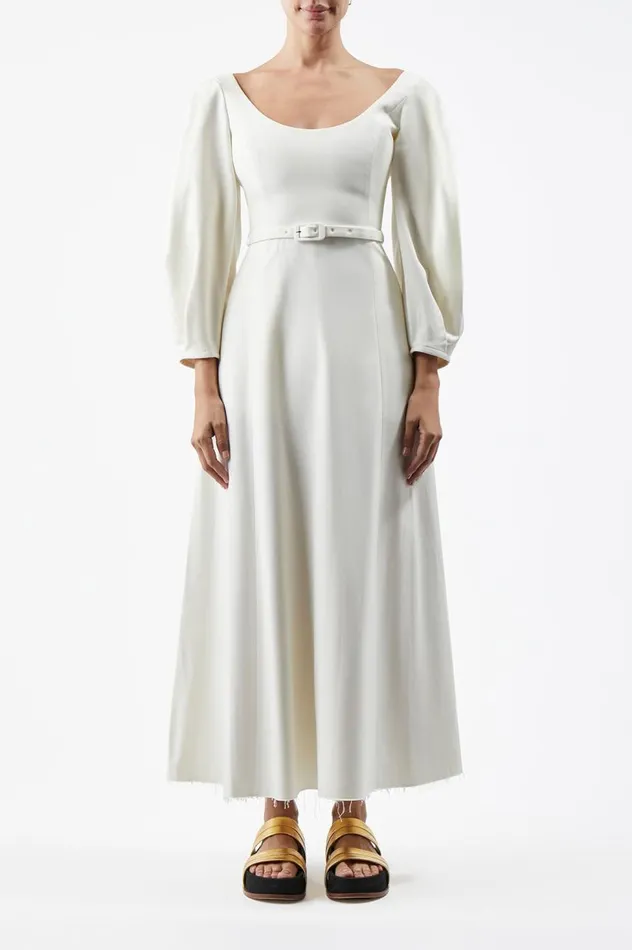 Women Dresses Gabriela Hearst Mena Dress In Ivory Washed Silk
