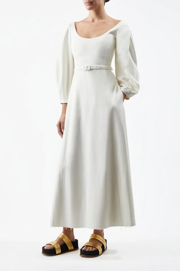 Women Dresses Gabriela Hearst Mena Dress In Ivory Washed Silk