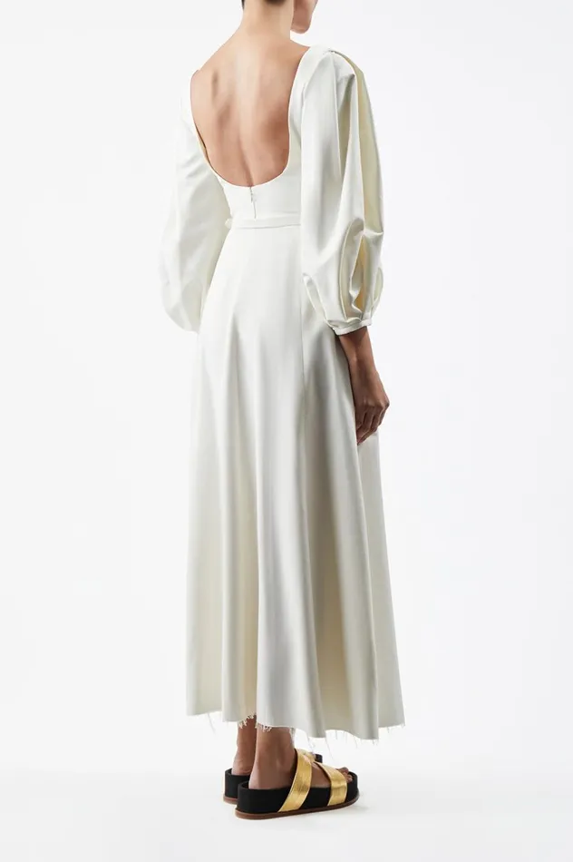 Women Dresses Gabriela Hearst Mena Dress In Ivory Washed Silk