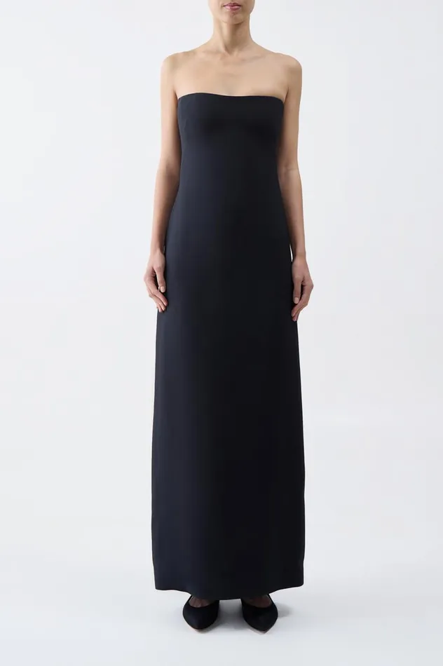Women Dresses Gabriela Hearst Opus Dress In Black Wool Silk Cady