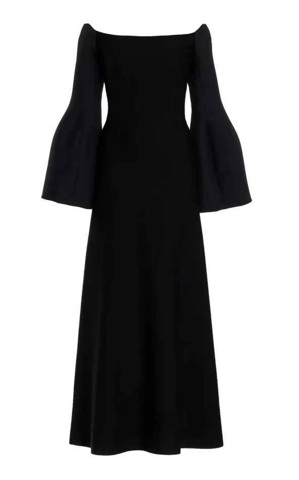 Women Dresses Gabriela Hearst Sinead Dress In Black Wool Silk Cady
