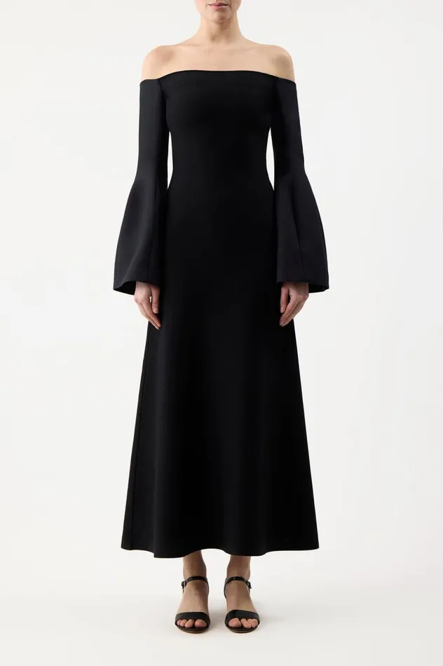 Women Dresses Gabriela Hearst Sinead Dress In Black Wool Silk Cady