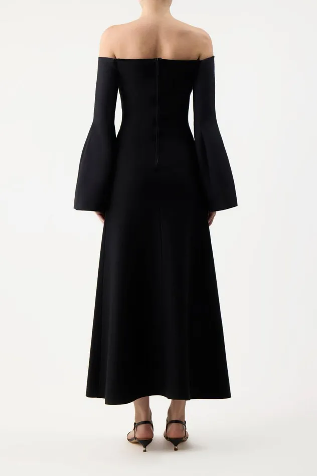 Women Dresses Gabriela Hearst Sinead Dress In Black Wool Silk Cady