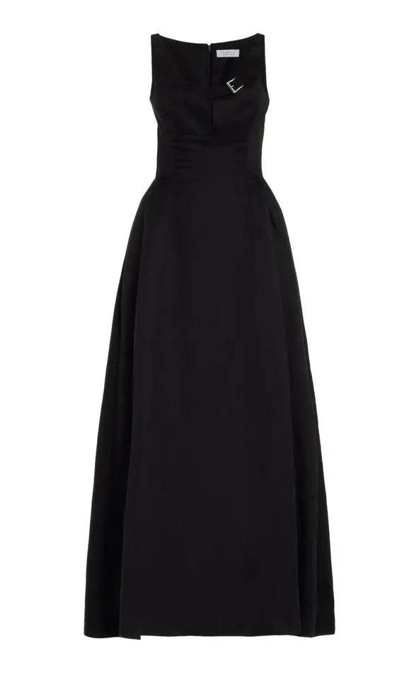 Women Dresses Gabriela Hearst Sven Dress In Black Silk Linen Satin