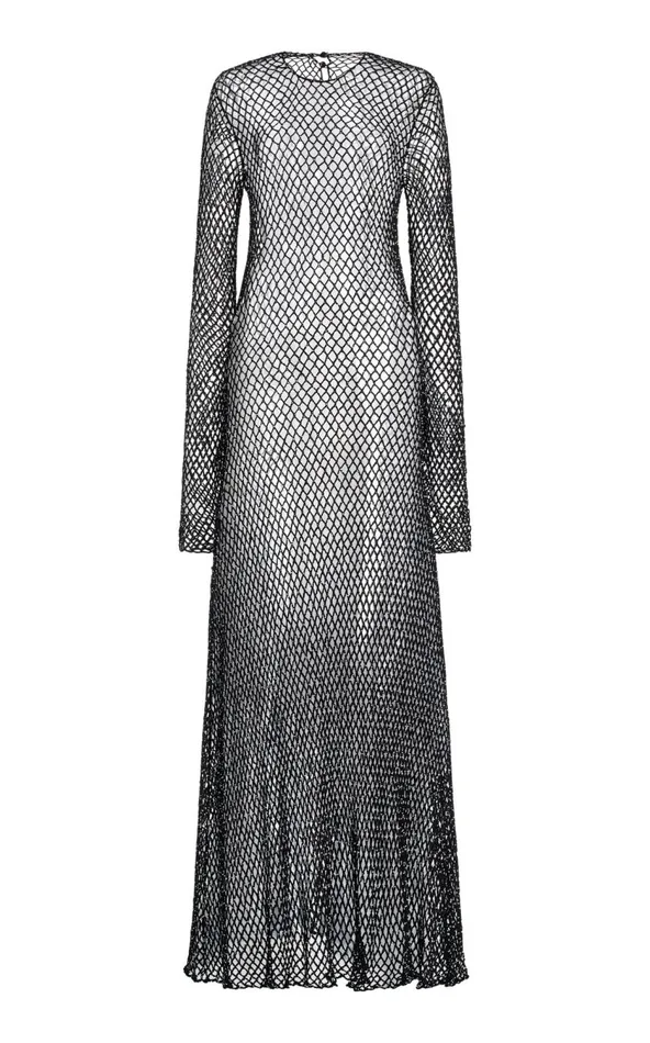 Women Dresses Gabriela Hearst Xavier Knit Dress In Black Beaded Cashmere