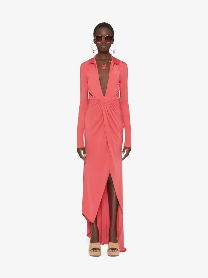 Women Dresses Givenchy Draped Dress In Jersey Coral