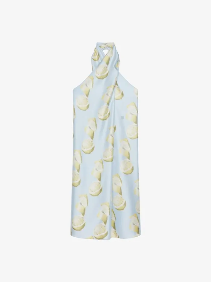 Women Dresses Givenchy Dress In Silk With Lemon Print Blueyellow