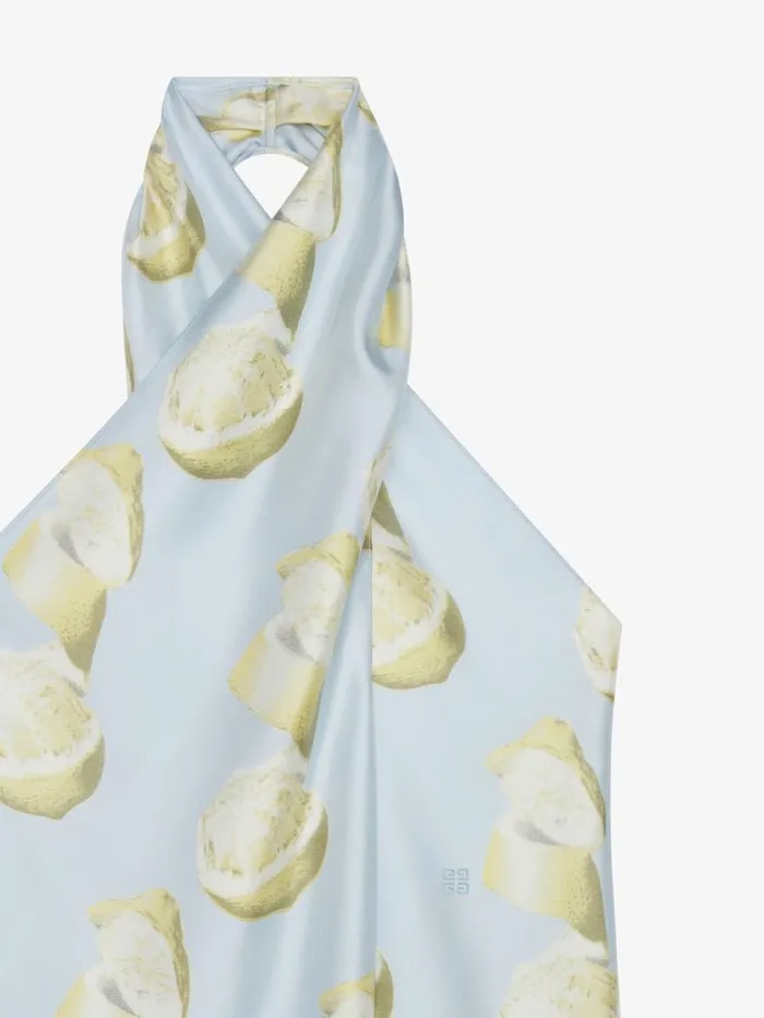 Women Dresses Givenchy Dress In Silk With Lemon Print Blueyellow