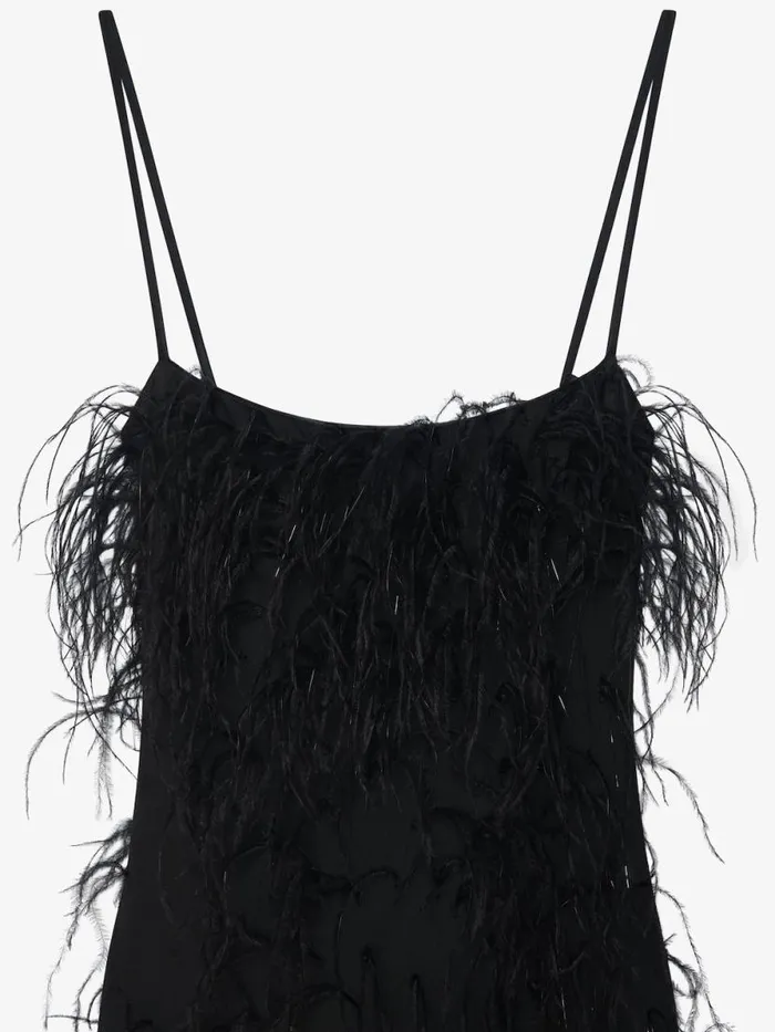 Women Dresses Givenchy Evening Straps Dress With Feathers And Lurex Black Women Dresses Givenchy Evening Straps Dress With Feathers And Lurex Black