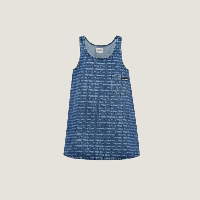 Women Dresses Miu Miu Denim Dress Navy