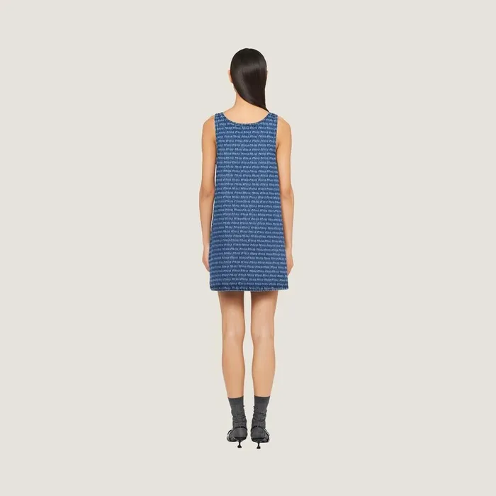 Women Dresses Miu Miu Denim Dress Navy Women Dresses Miu Miu Denim Dress Navy