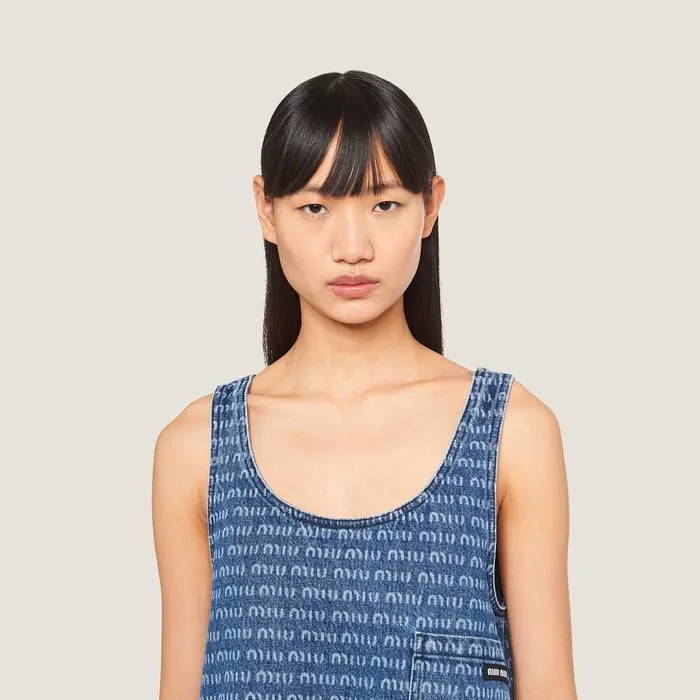Women Dresses Miu Miu Denim Dress Navy Women Dresses Miu Miu Denim Dress Navy