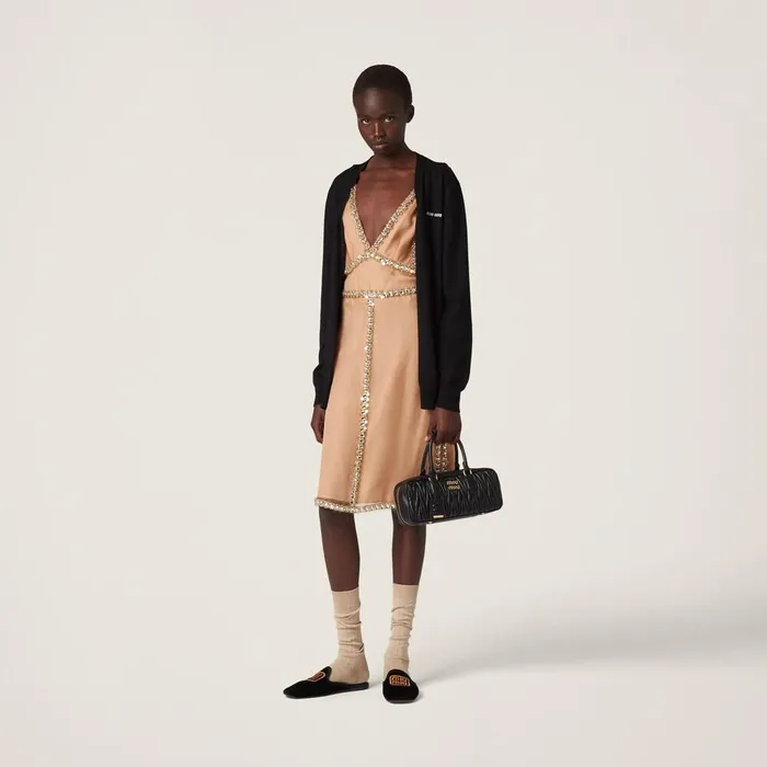 Women Dresses Miu Miu Embroidered Organza Dress Cameo