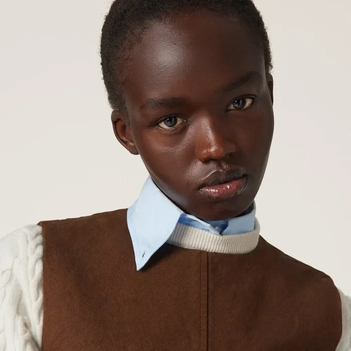 Women Dresses Miu Miu Garmentdyed Gabardine Minidress Cocoa Brown Women Dresses Miu Miu Garmentdyed Gabardine Minidress Cocoa Brown