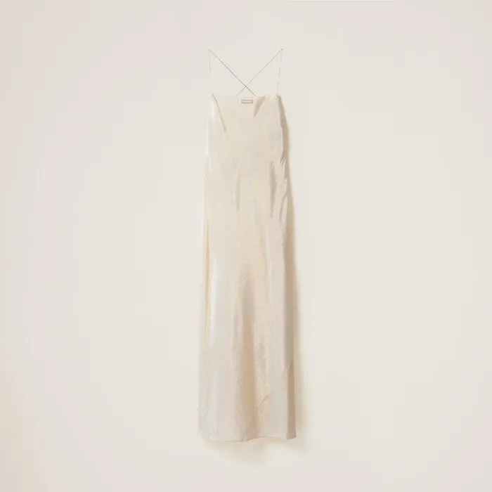 Women Dresses Miu Miu Long Mesh Dress Platinum