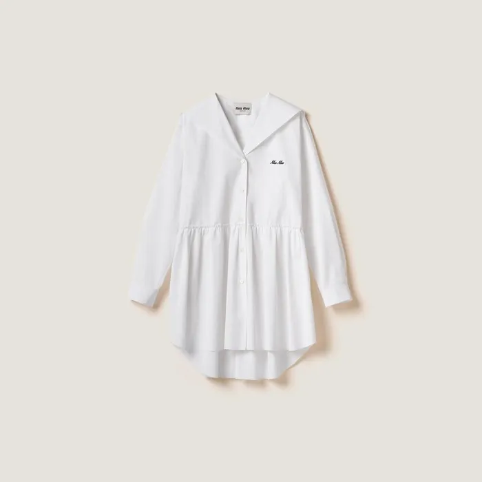 Women Dresses Miu Miu Poplin Dress White