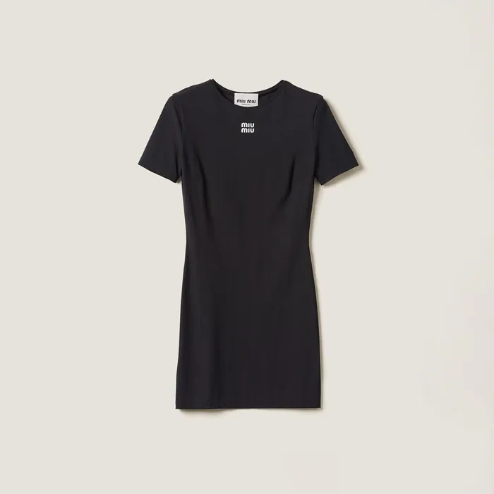 Women Dresses Miu Miu Stretch Jersey Minidress Black