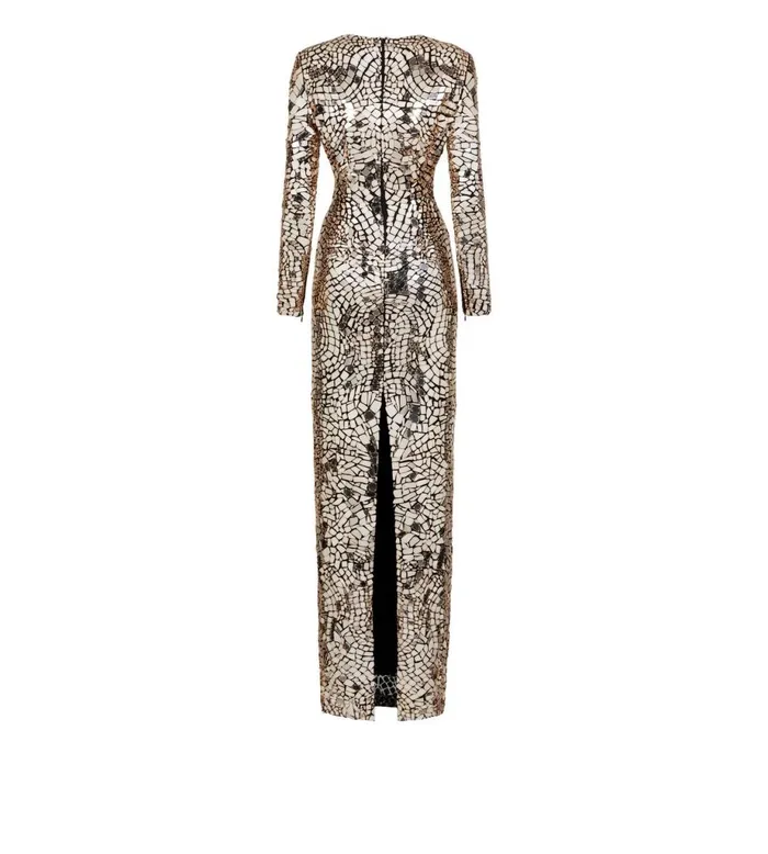 Women Dresses Tom Ford Mirror Embroidered Column Gown Light Gold Women Dresses Tom Ford Mirror Embroidered Column Gown Light Gold