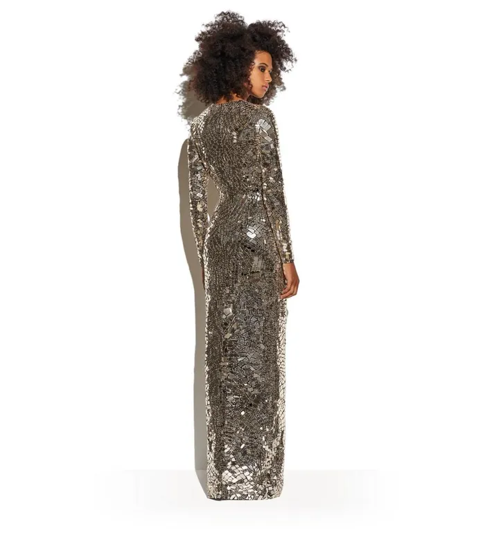 Women Dresses Tom Ford Mirror Embroidered Column Gown Light Gold Women Dresses Tom Ford Mirror Embroidered Column Gown Light Gold