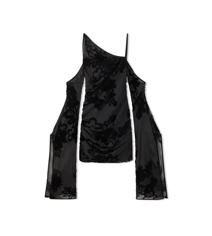 Women Dresses Tom Ford Primrose Floral Velvet Devore039 Mini Cocktail Dress Black