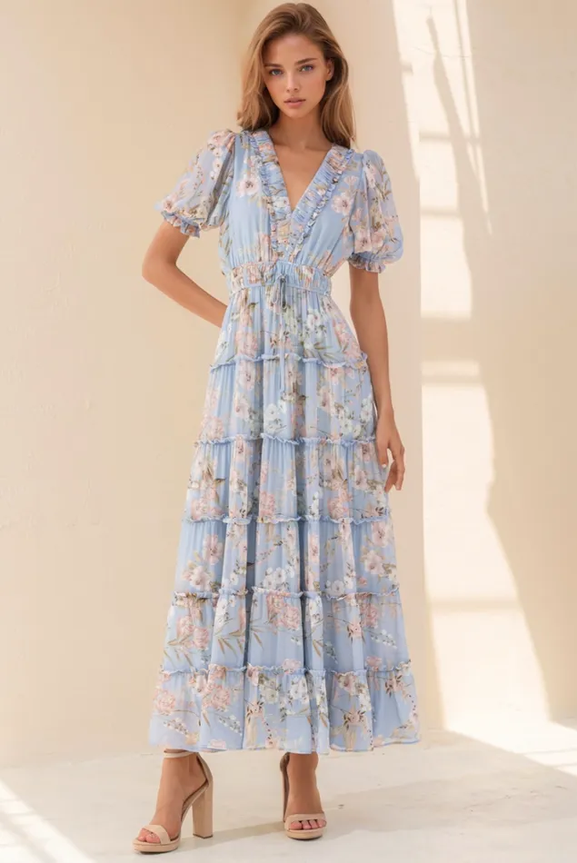 Women Dresses YUMI KIM Farrah Dress Floral Dress Amalfi Sky