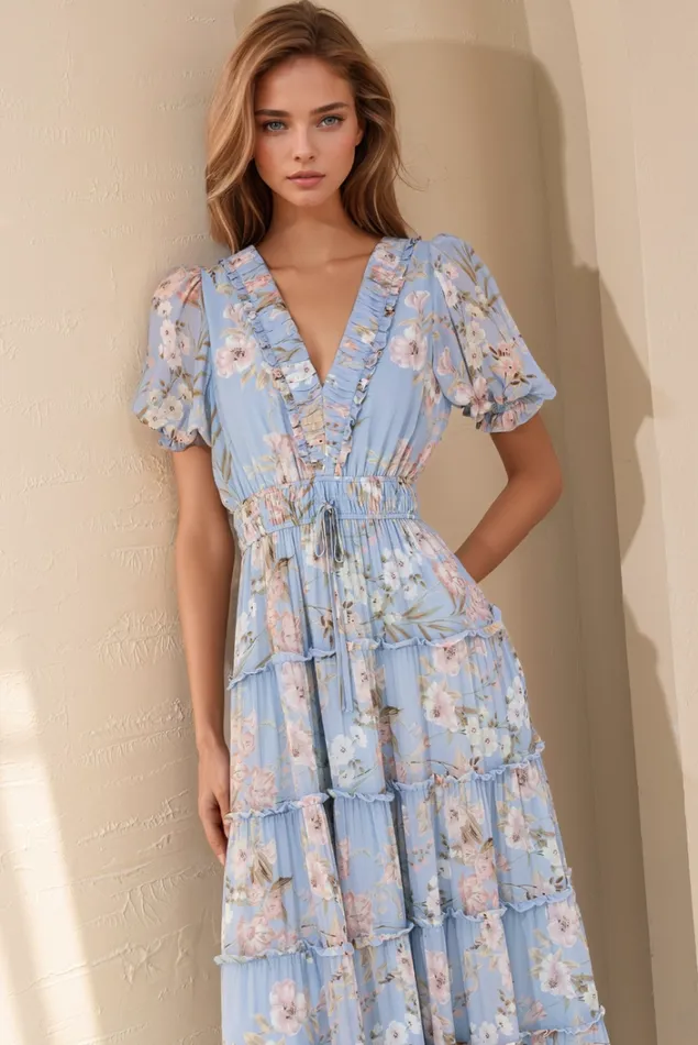 Women Dresses YUMI KIM Farrah Dress Floral Dress Amalfi Sky