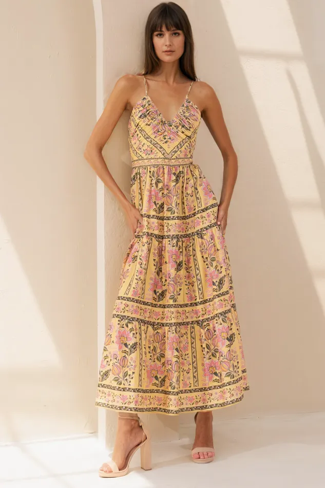 Women Dresses YUMI KIM LILA LINEN DRESS Honeycomb Marigold